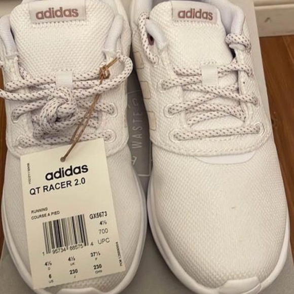 BRAND NEW women adidas qt racer 2.0 white running shoes - Picture 6 of 9